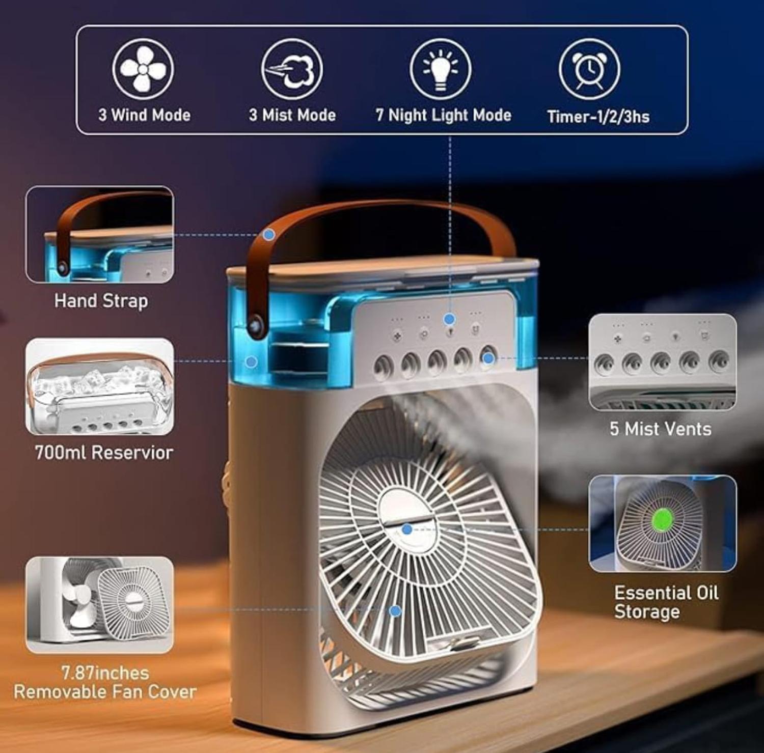 VENTILADOR HUMIFICADOR CON LUZ - 3