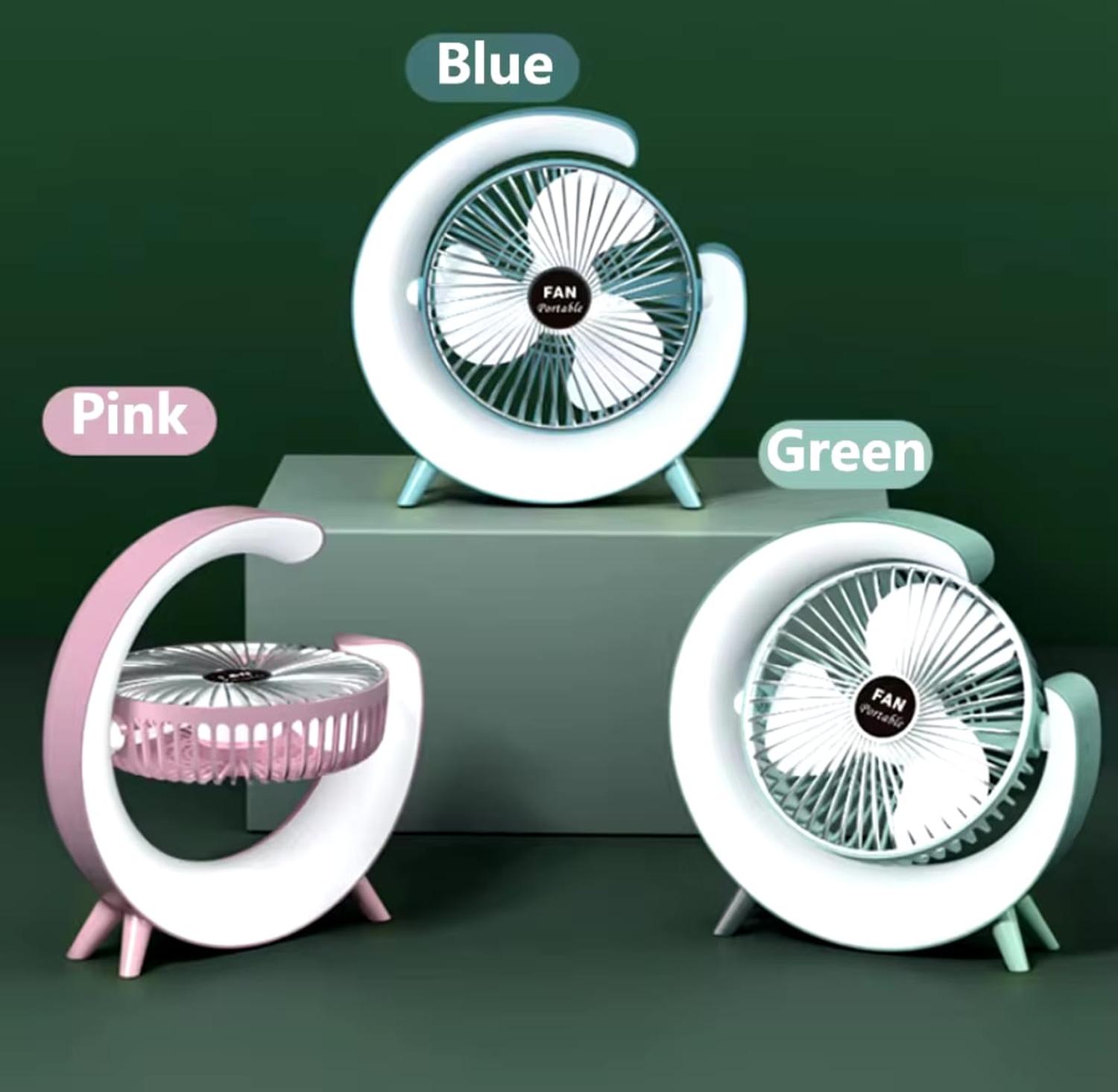VENTILADOR PORTÁTIL GIRATORIO CON LUZ MULTICOLOR - 3
