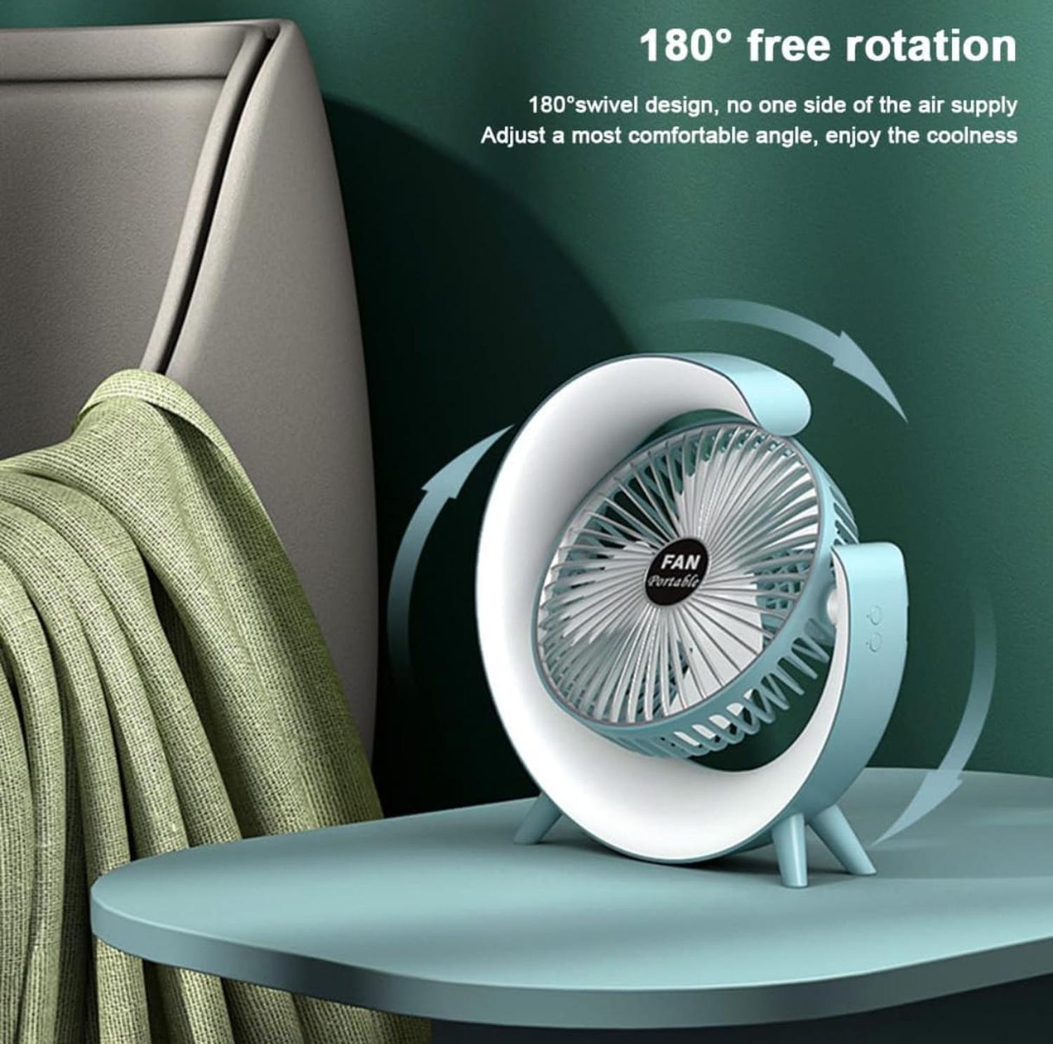 VENTILADOR PORTÁTIL GIRATORIO CON LUZ MULTICOLOR - 5