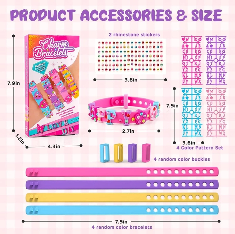 SET DE 4 PULSERAS CON ACCESORIOS PARA NIÑAS - 2
