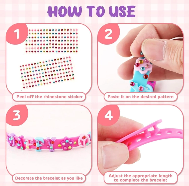 SET DE 4 PULSERAS CON ACCESORIOS PARA NIÑAS - 3