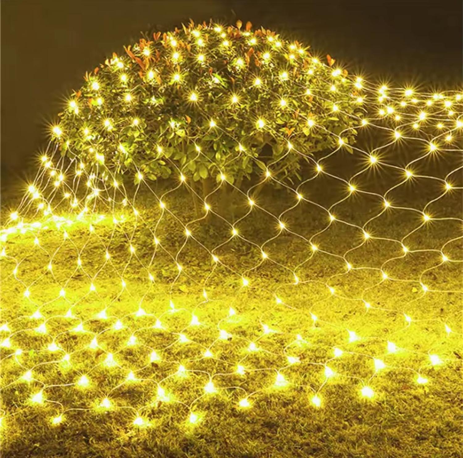 LUZ MALLA CASCADA LED SOLAR 3 X 3 NAVIDEÑA - 3