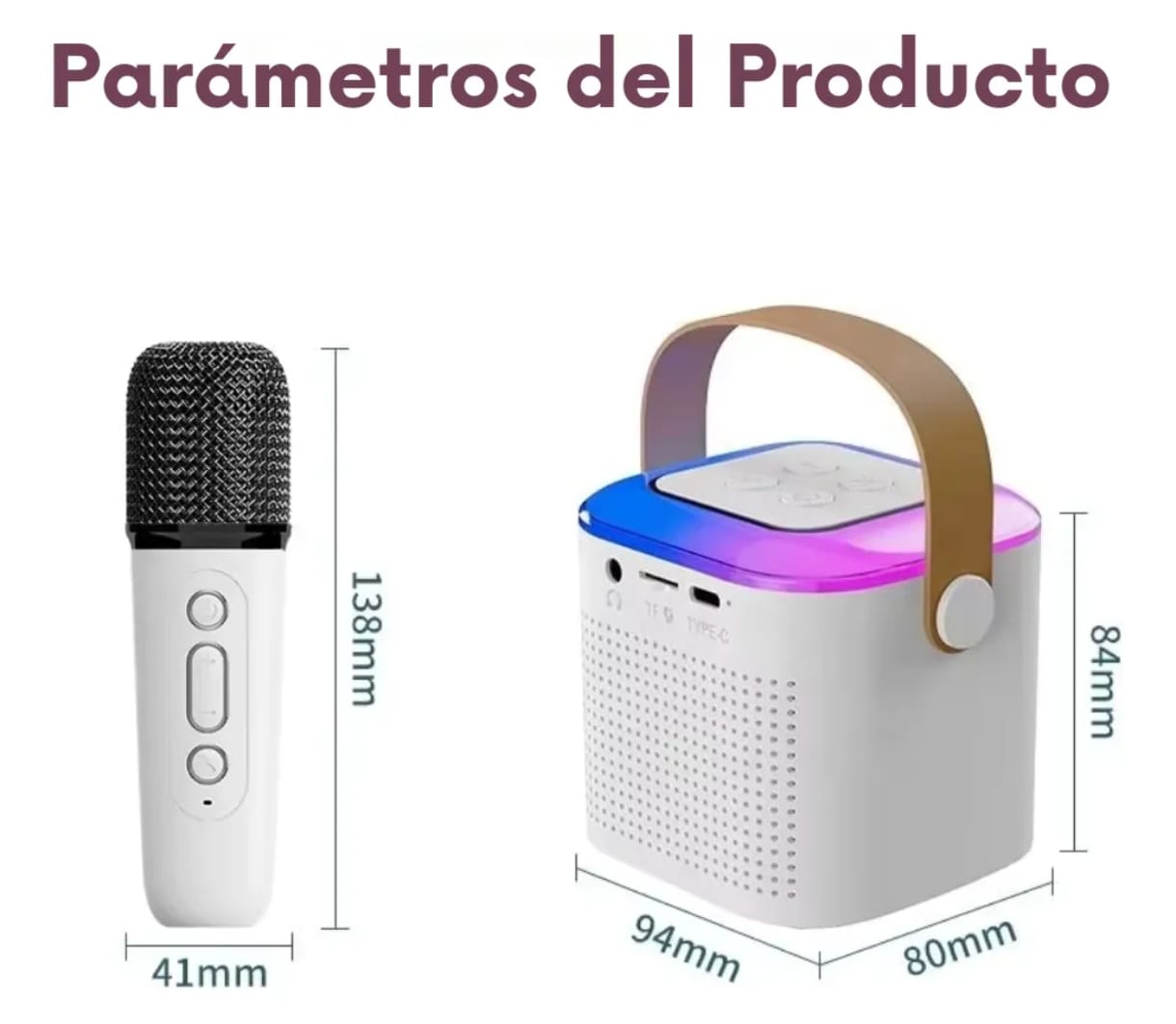 PARLANTE BLUETOOTH MY-7325 CON LUCES + 2 MICRÓFONOS INALÁMBRICOS - 4
