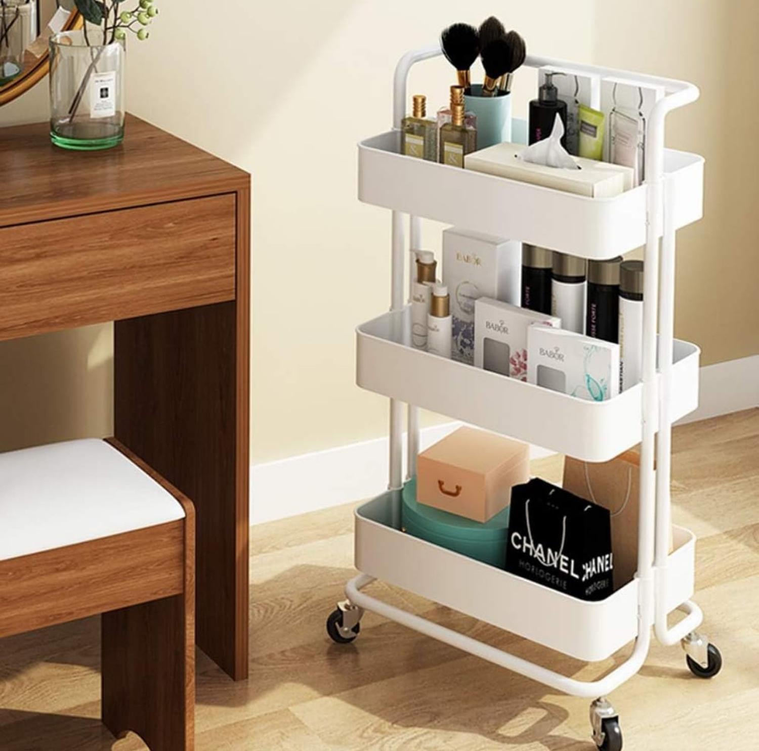 ORGANIZADOR CON RUEDAS MULTIFUNCIONAL BLANCO ACERO - 3