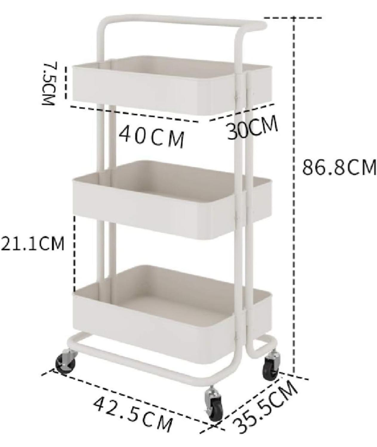 ORGANIZADOR CON RUEDAS MULTIFUNCIONAL BLANCO ACERO - 4
