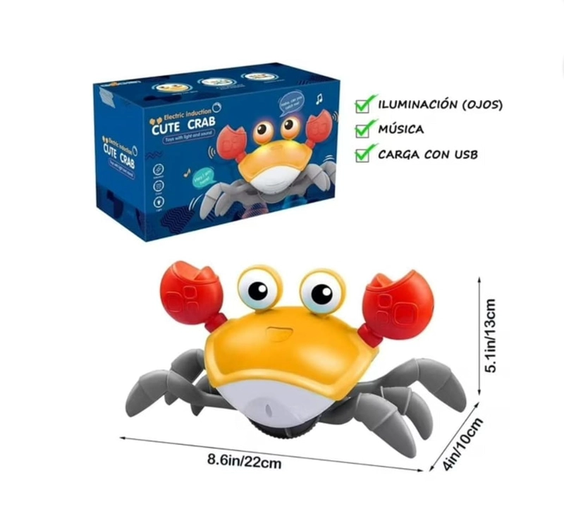 CANGREJO MUSICAL RECARGABLE USB CON SENSOR PARA BEBES - 2