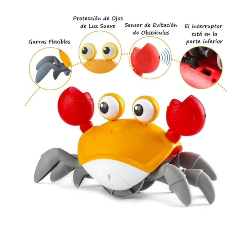 CANGREJO MUSICAL RECARGABLE USB CON SENSOR PARA BEBES - 3