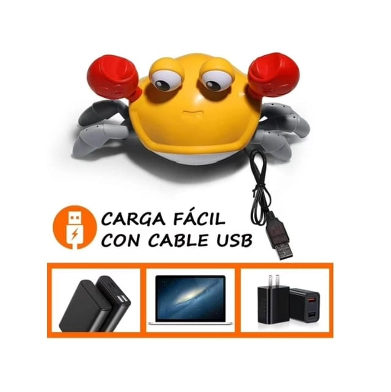 CANGREJO MUSICAL RECARGABLE USB CON SENSOR PARA BEBES - 4