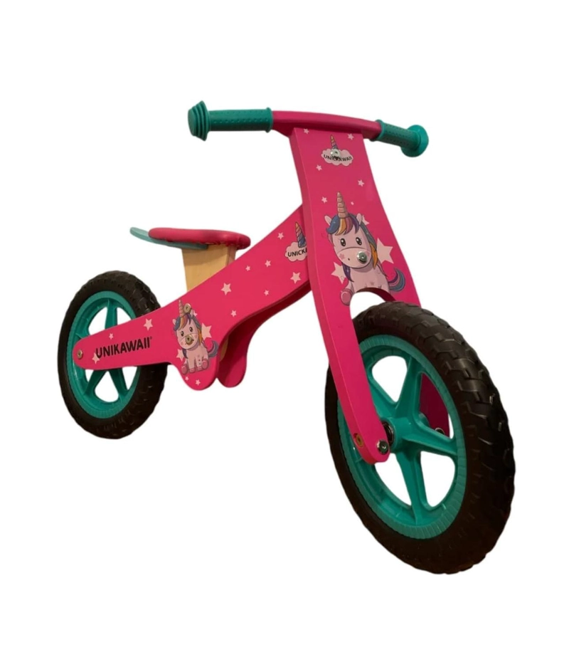 BICICLETA MADERA APRENDIZAJE NIÑOS ROSA - 1