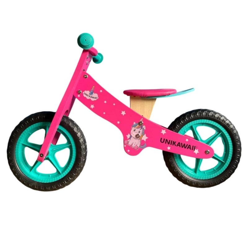 BICICLETA MADERA APRENDIZAJE NIÑOS ROSA - 2