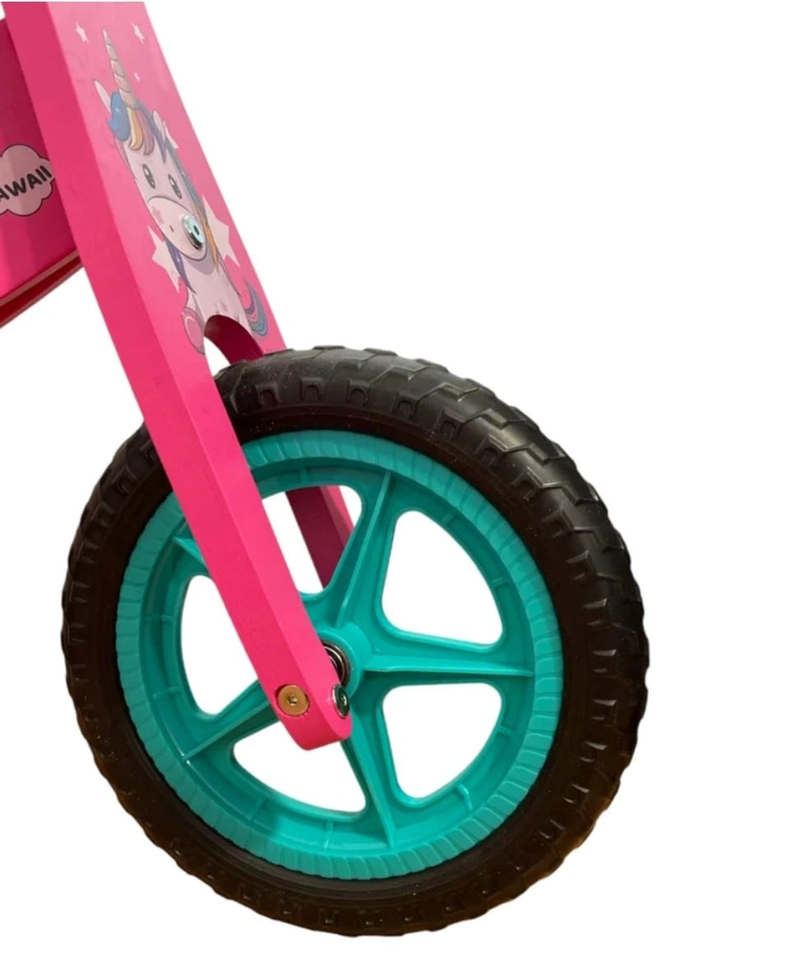 BICICLETA MADERA APRENDIZAJE NIÑOS ROSA - 3
