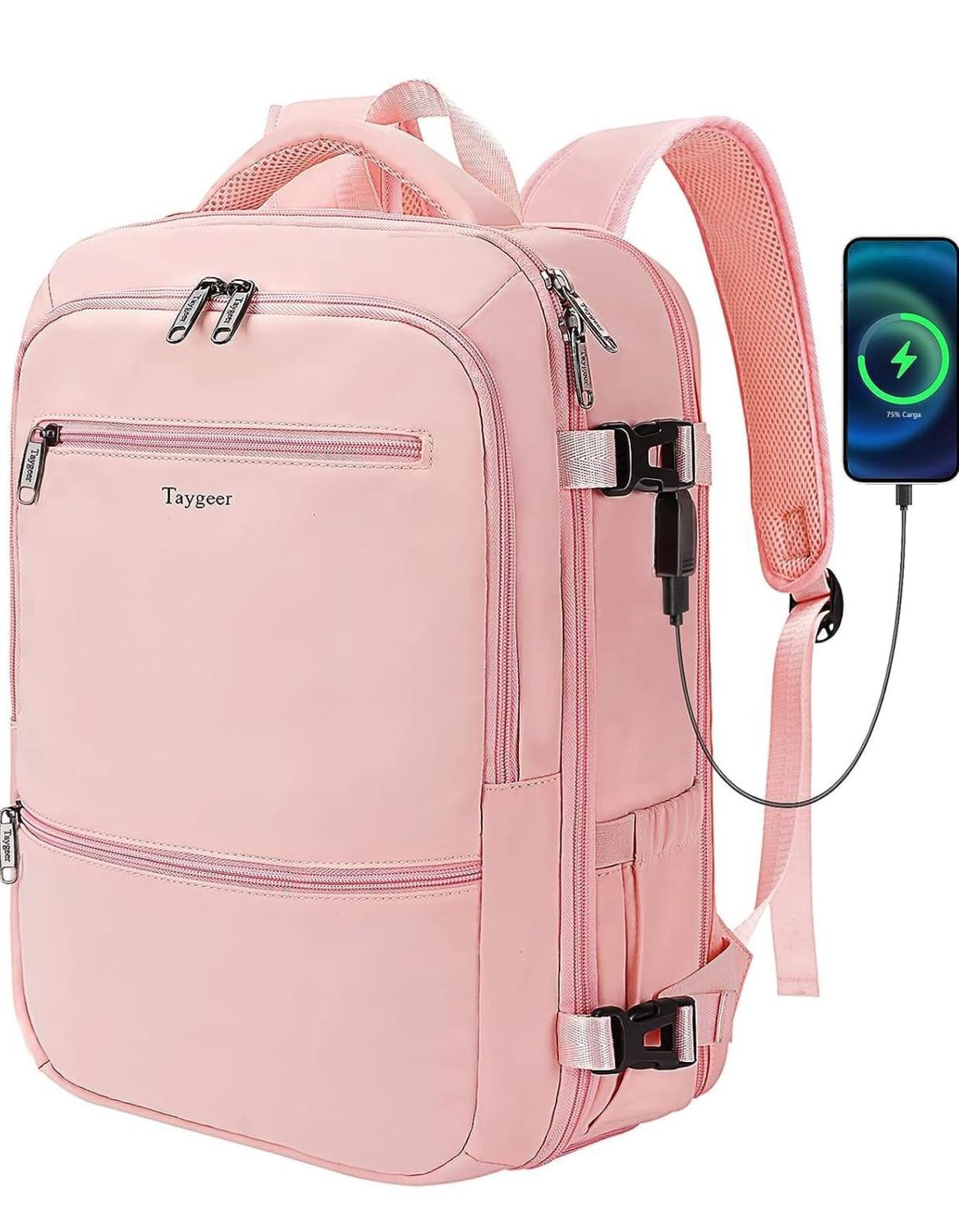 MOCHILA PARA VIAJE MULTIFUNCIONAL CON ESPACIO PARA ZAPATOS ROSA - 1