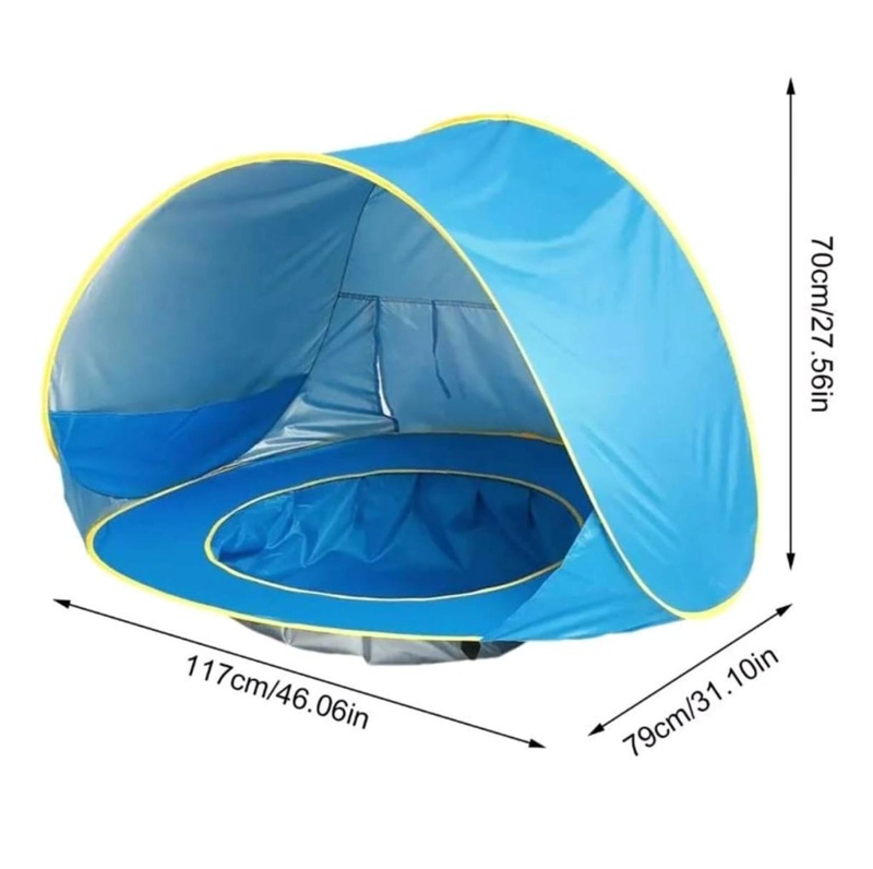 CARPA CON PISCINA DE EXTERIOR PARA BEBES AZUL - 2