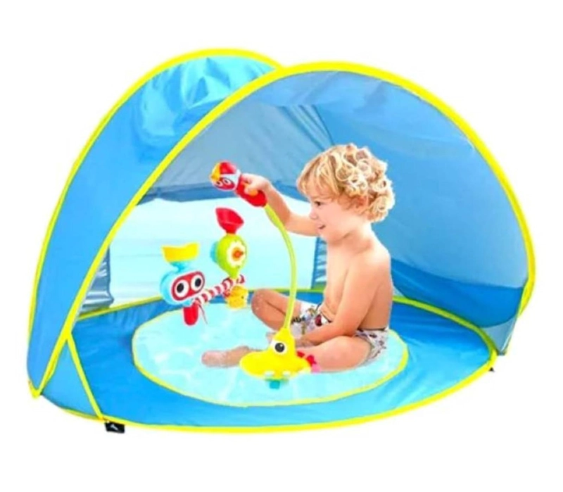 CARPA CON PISCINA DE EXTERIOR PARA BEBES AZUL - 4