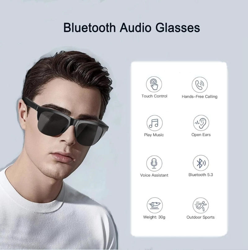 LENTES DE SOL RECARGABLE CON PARLANTE BLUETOOTH - 2