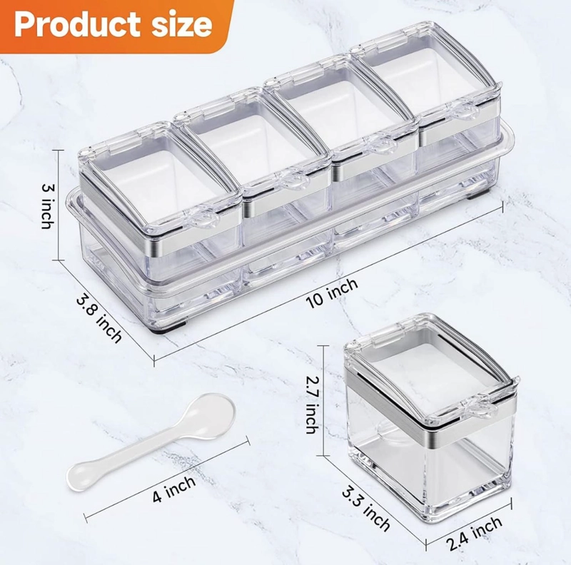 CAJA ORGANIZADOR DE CONDIMENTOS 4 COMPARTIMIENTOS - 2