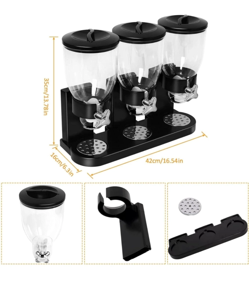 DISPENSADOR DE CEREAL TRIPLE DISPENSADOR HERME TICO - 3