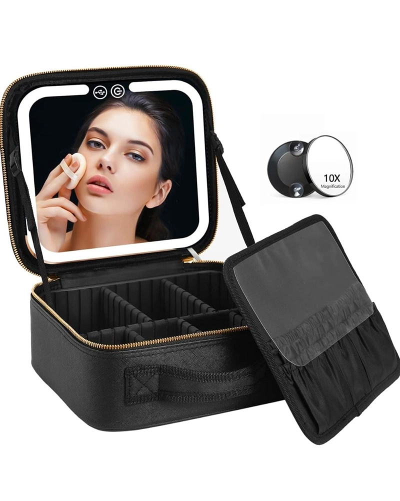 COSMETIQUERO ORGANIZADOR DE MAQUILLAJE CON LUZ LED - 1