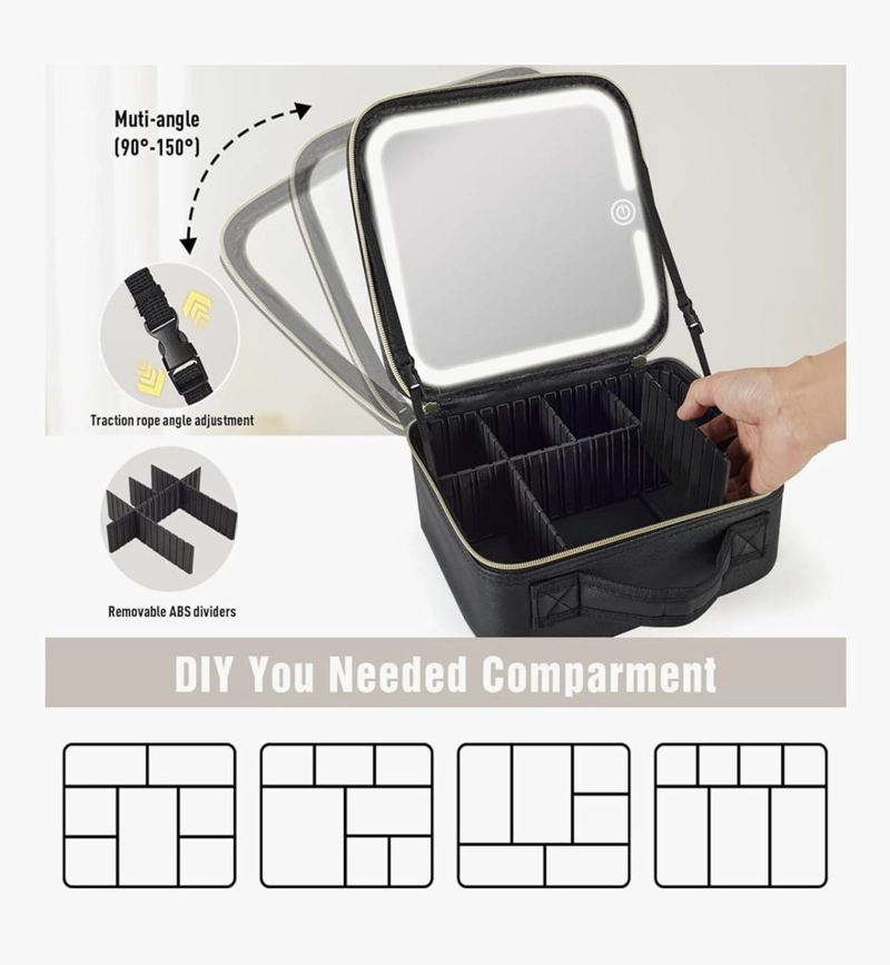 COSMETIQUERO ORGANIZADOR DE MAQUILLAJE CON LUZ LED - 3