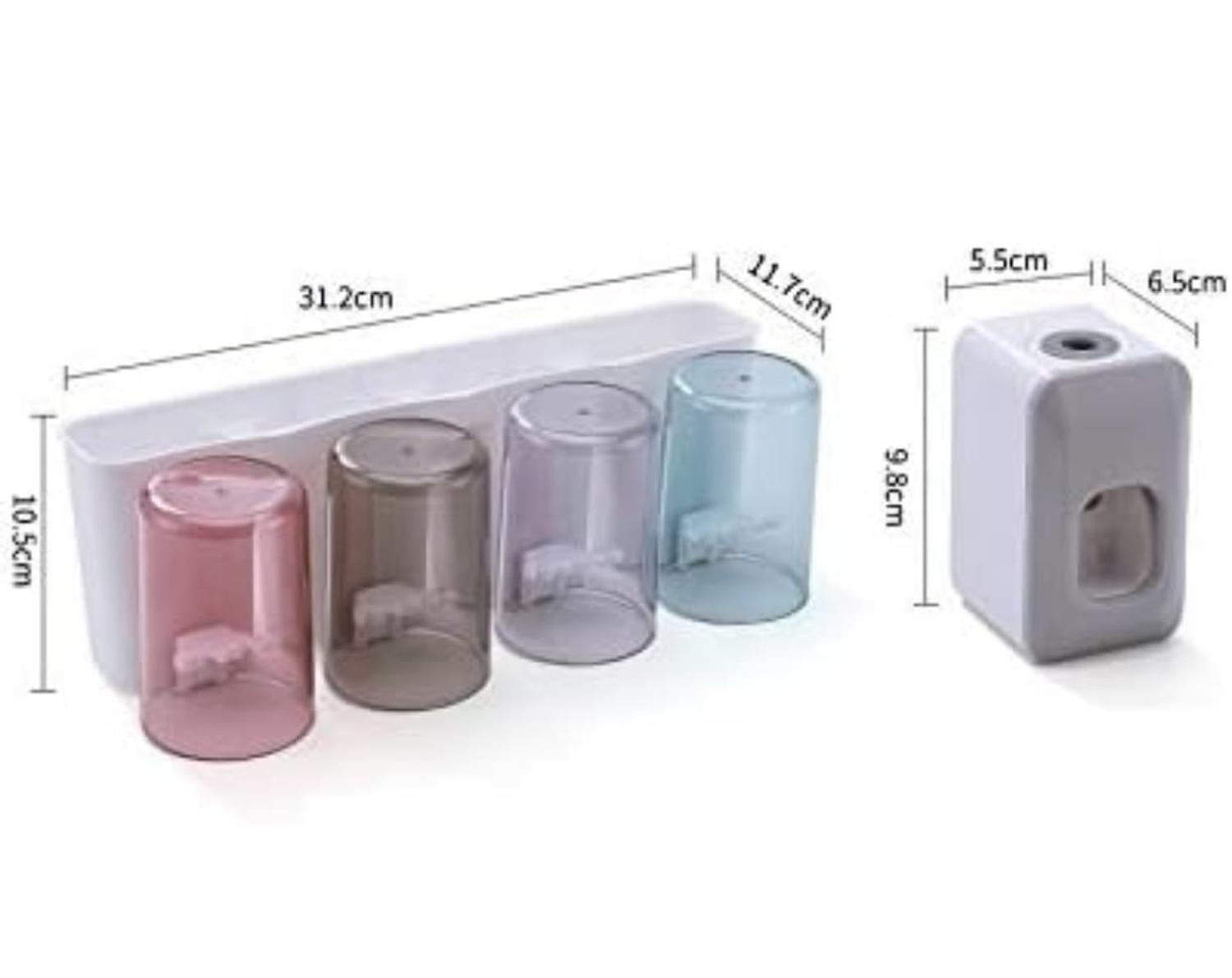 DISPENSADOR PASTA DENTAL Y PORTA CEPILLOS DE DIENTES - 4