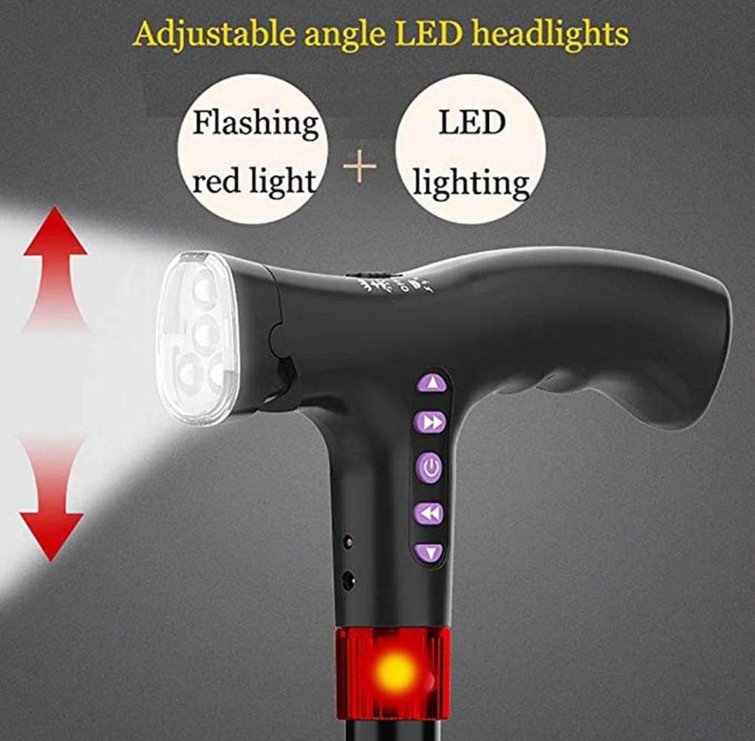 BASTON AJUSTABLE RECARGABLE LUZ LED LINTERNA - 3