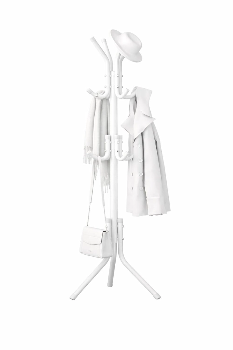 PERCHERO ORGANIZADOR BLANCO METALICO PARA SOMBREROS Y ABRIGOS - 2