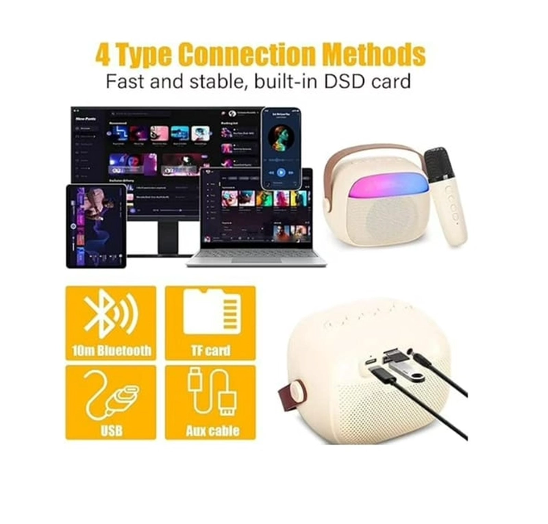 PARLANTE BLUETOOTH CON LUZ Y 1 MICROFONO - 3