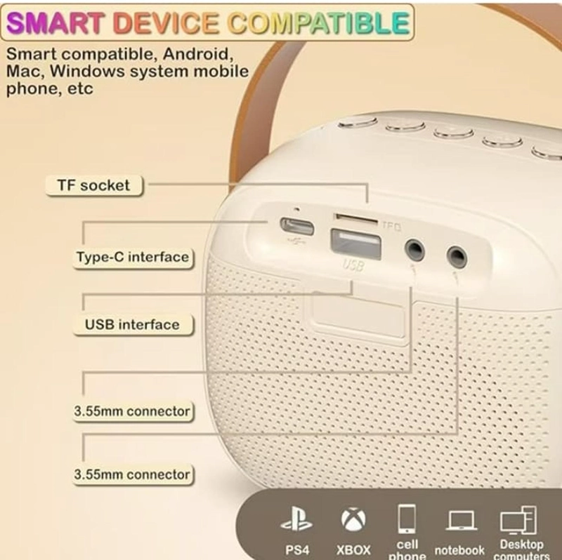 PARLANTE BLUETOOTH CON LUZ Y 1 MICROFONO - 4