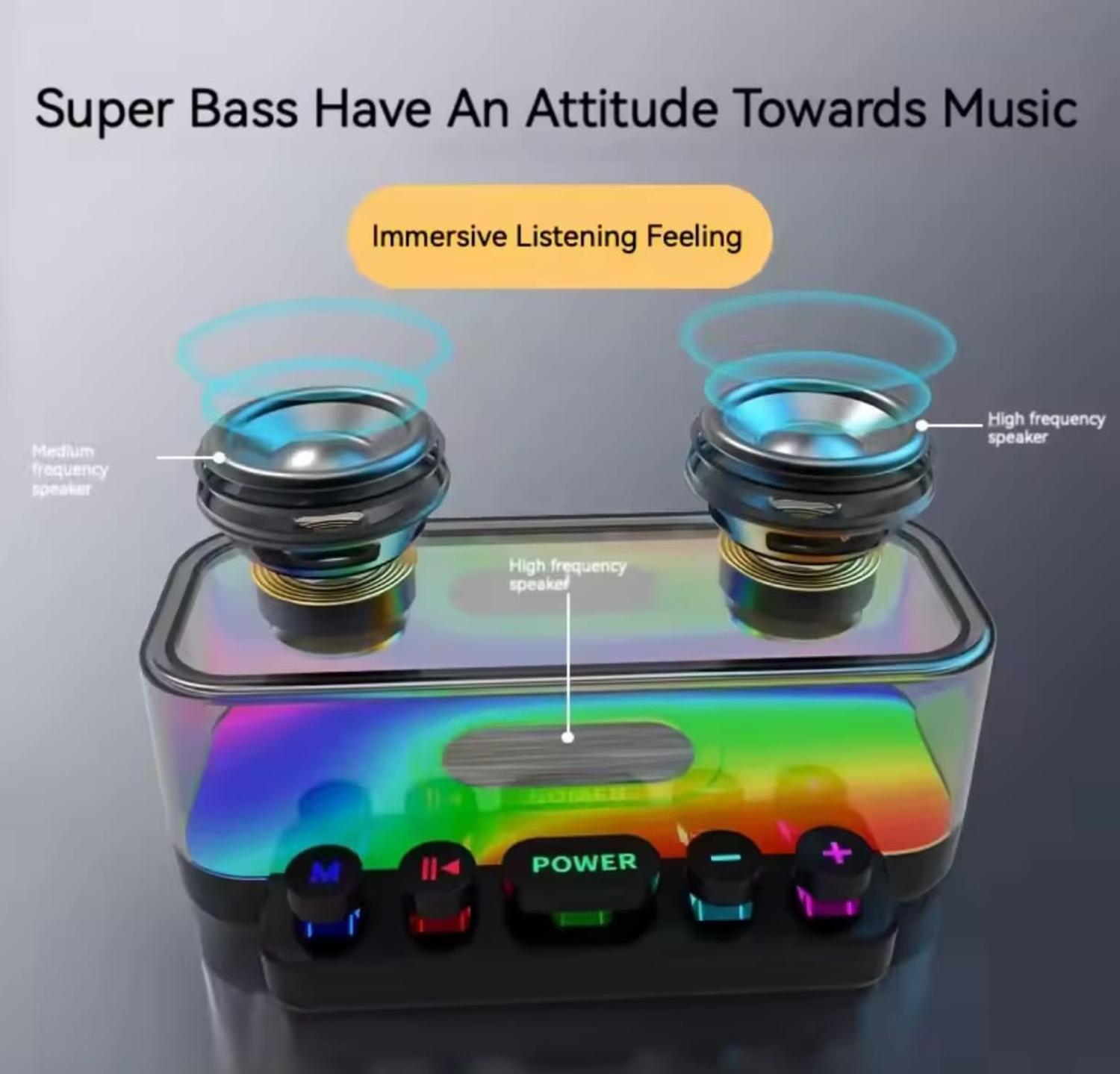 PARLANTE BLUETOOHT RGB PORTATIL RECARGABLE DISEÑO PIANO - 3