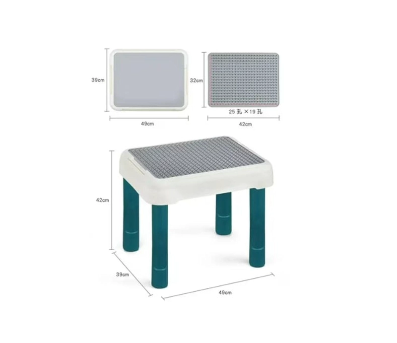MESA PARA BLOQUES DE CONSTRUCCION CON SILLA Y BLOQUES - 5