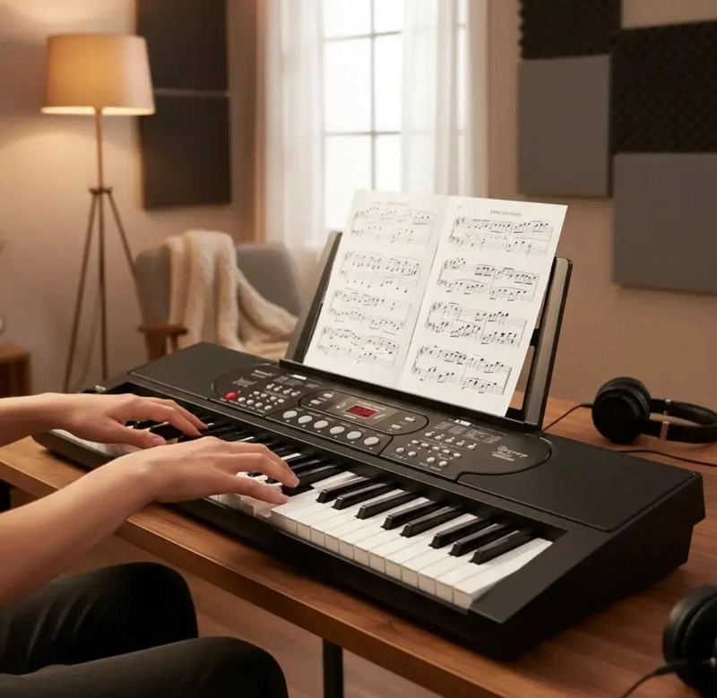 PIANO MUSICAL 61 TECLAS CON MICROFONO TECLADO CON PANTALLA LCD - 2