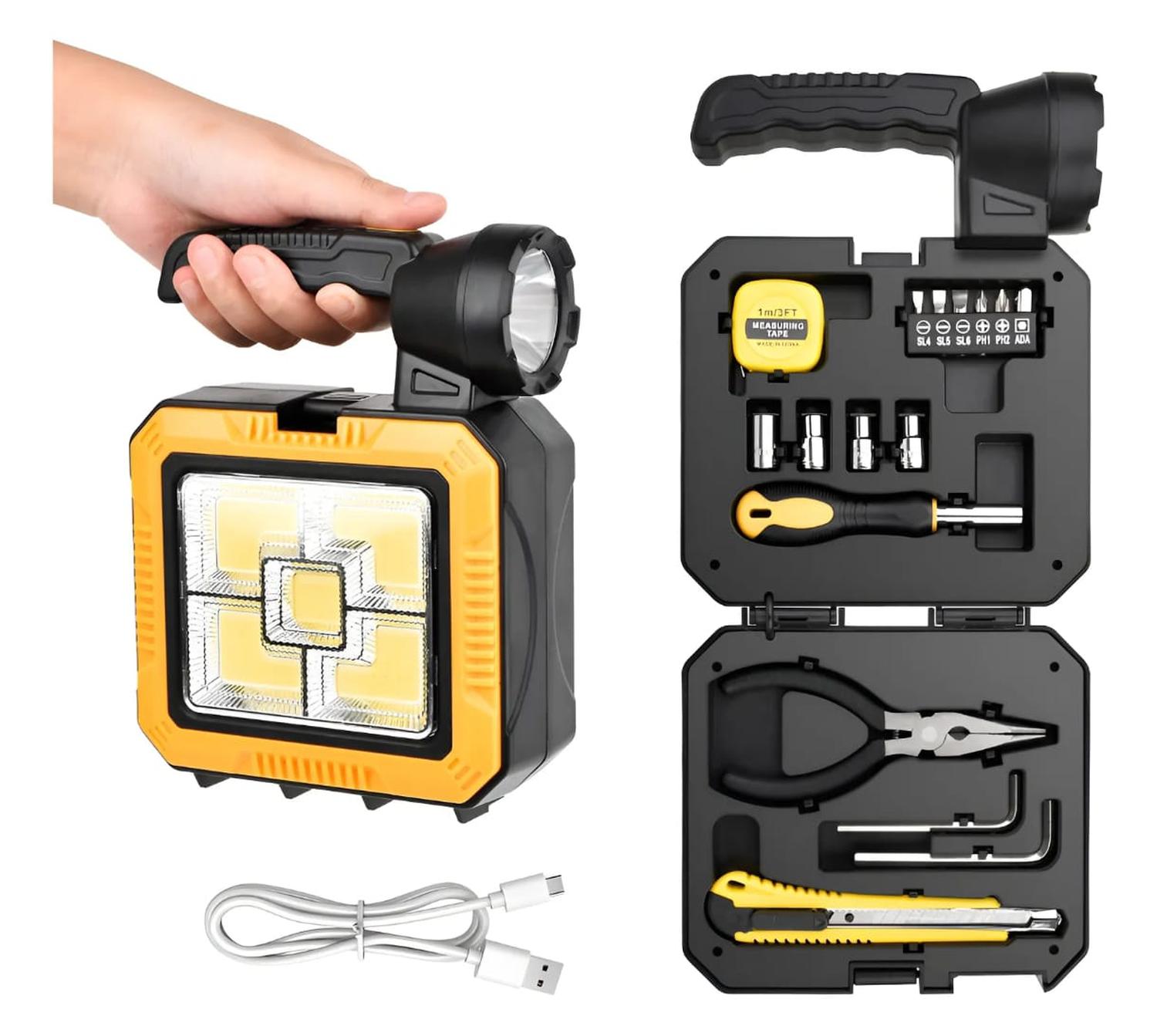 LINTERNA SOLAR RECARGABLE + KIT DE HERRAMIENTA - 2