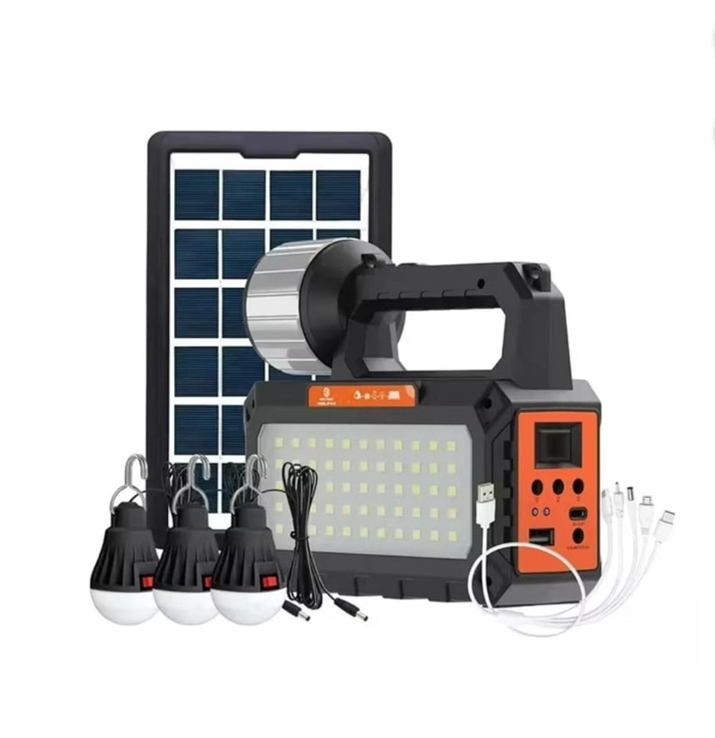 KIT SOLAR DE EMERGENCIA + RADIO + LINTERNA + 3 AMPOLLETAS + USB - 1