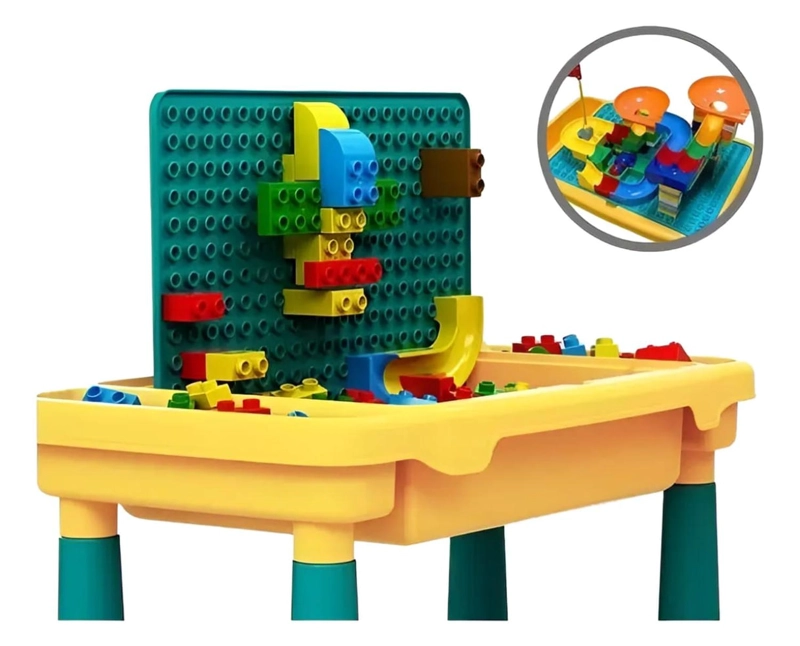 MESA PARA BLOQUES CON SILLA + 45 PIEZAS - 2