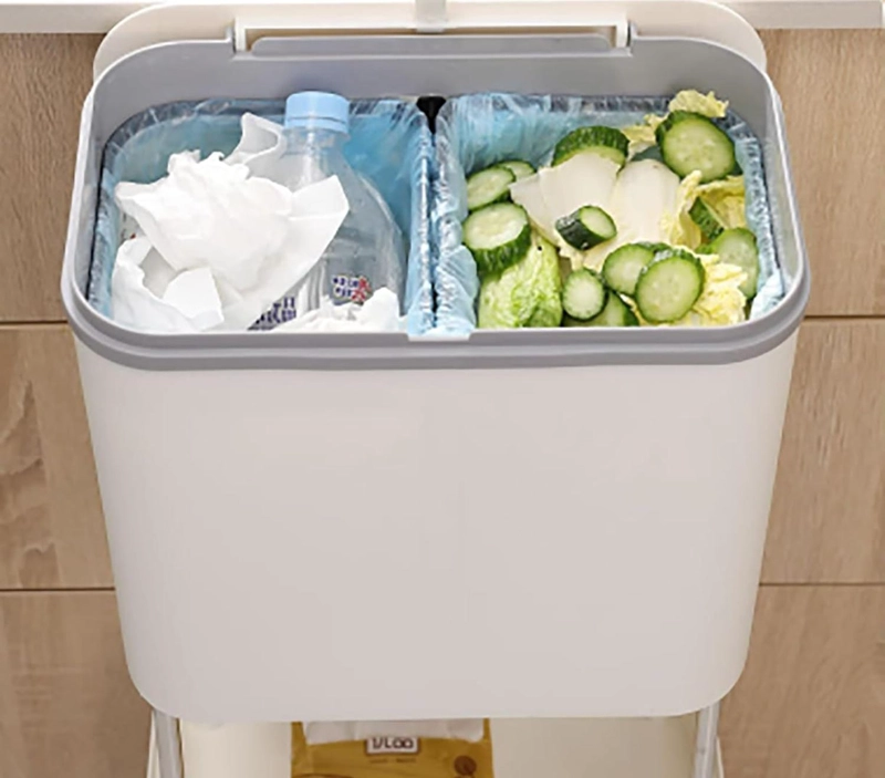 ORGANIZADOR PARA COCINA Y ESTANTE CON BASURERO BLANCO - 3