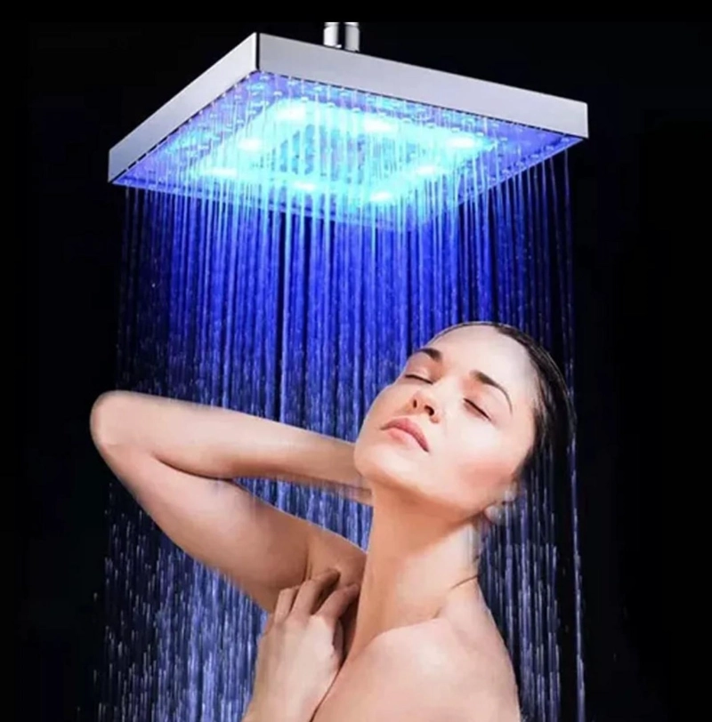 CABEZAL DE DUCHA CUADRADO CON LUCES LED - 2