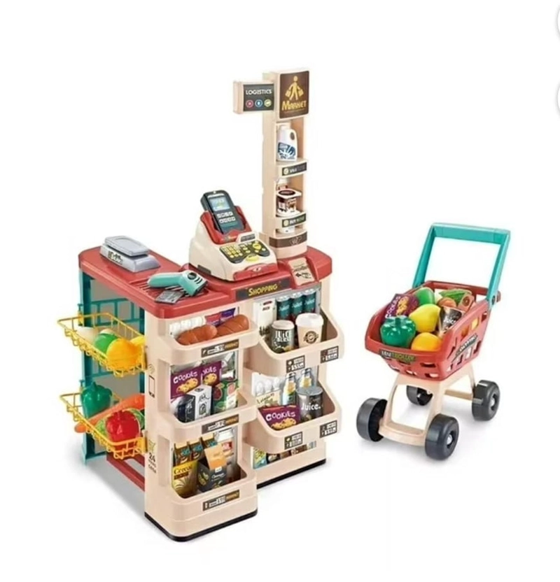 JUEGO DE SUPERMERCADO CON CARRITO Y 48 PIEZAS - 1