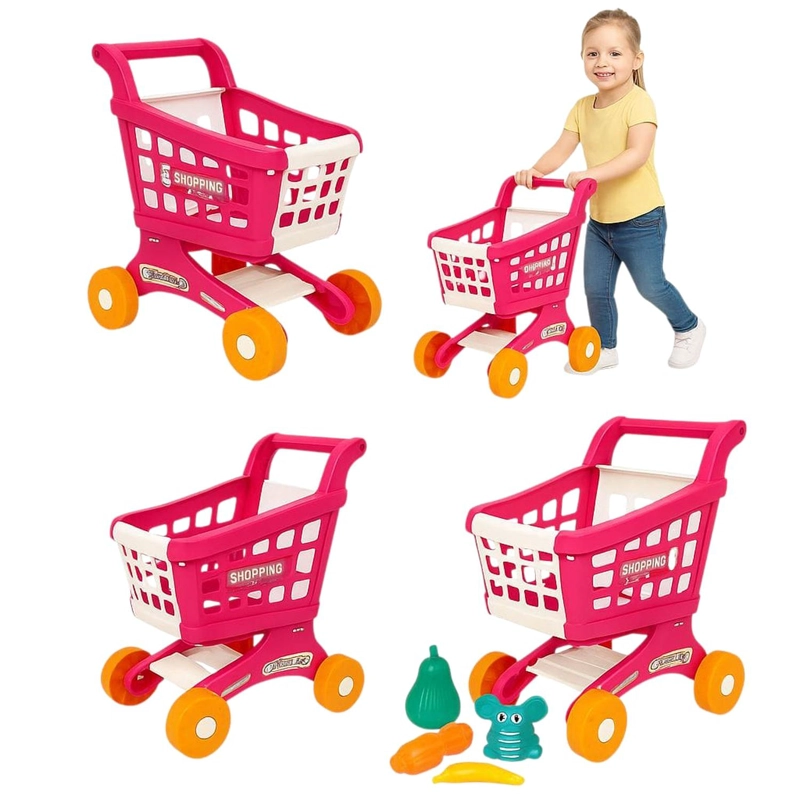 CARRITO DE SUPERMERCADO INFANTIL CON ALIMENTOSDE JUGUETES - 1
