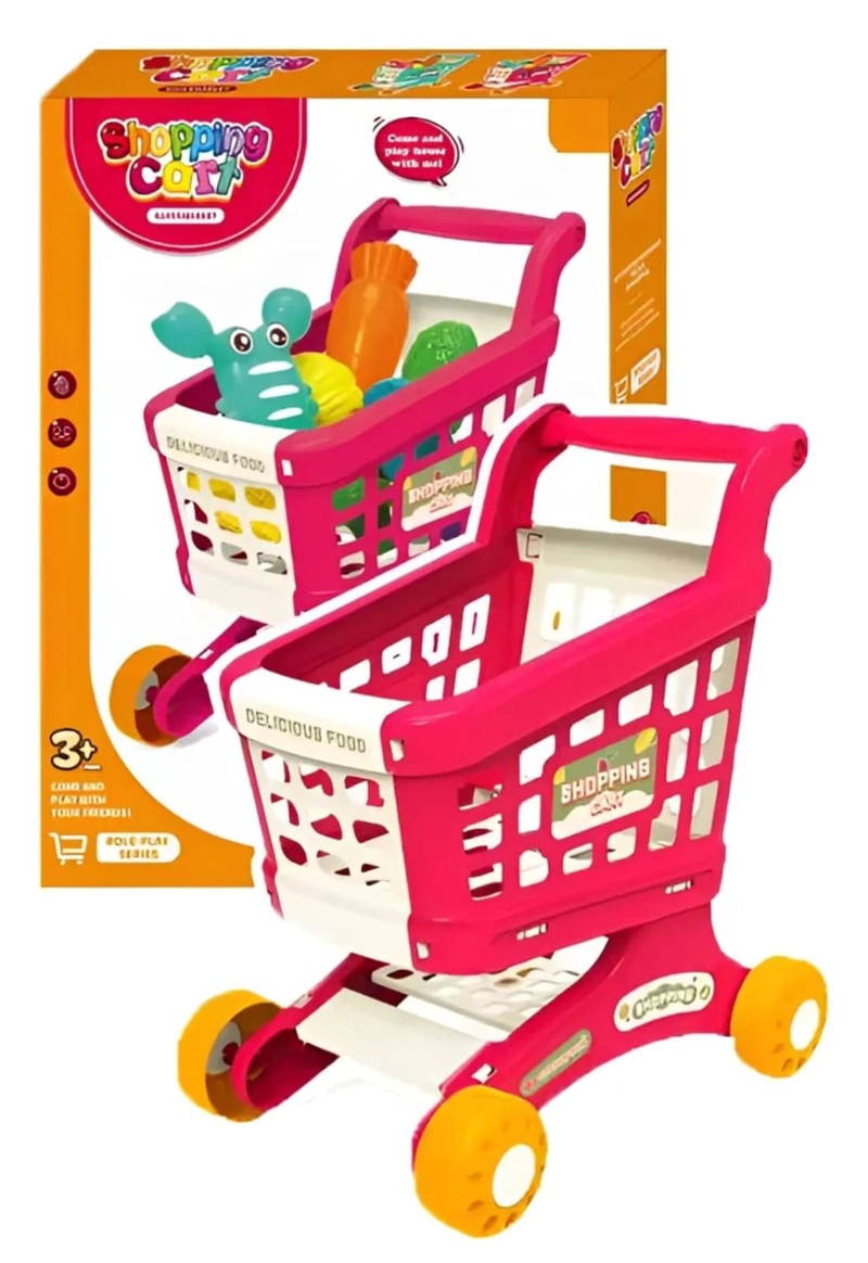 CARRITO DE SUPERMERCADO INFANTIL CON ALIMENTOSDE JUGUETES - 2