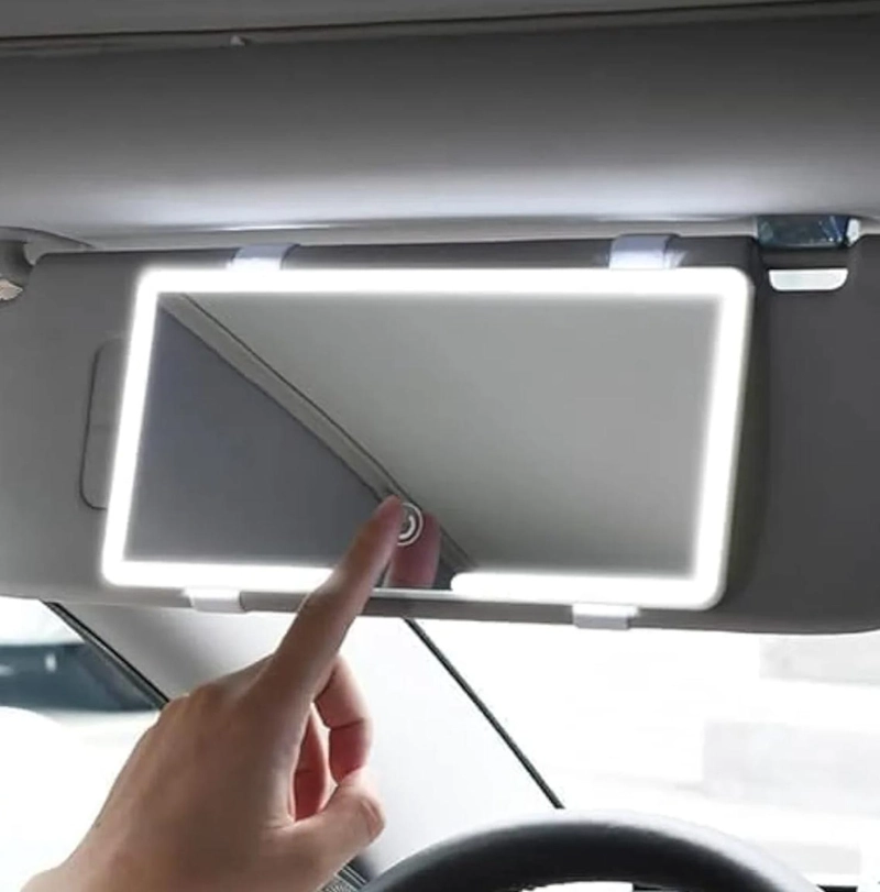 ESPEJO PARA AUTO CON LUZ LED ESPEJO VISERA MAQUILLAJE - 3