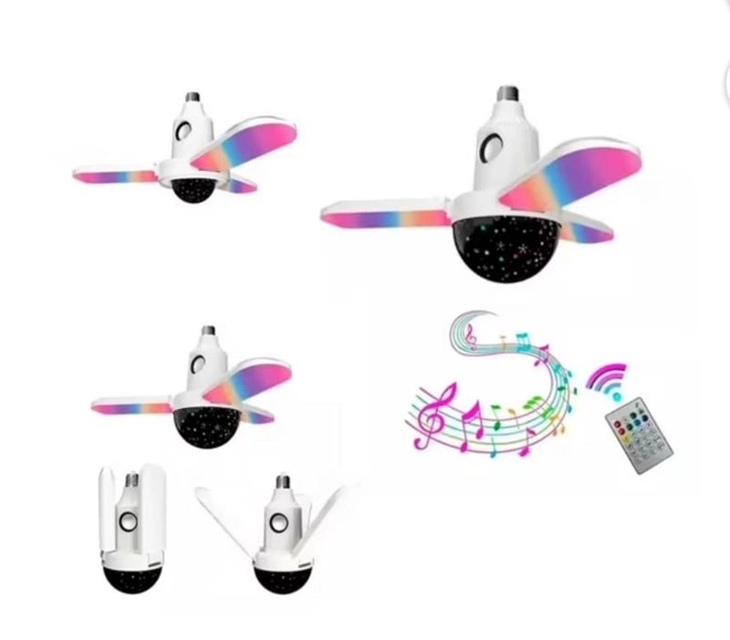 AMPOLLETA LED RGB CON PROYECTOR Y MUSICA BLUETOOTH CON CONTROL - 2