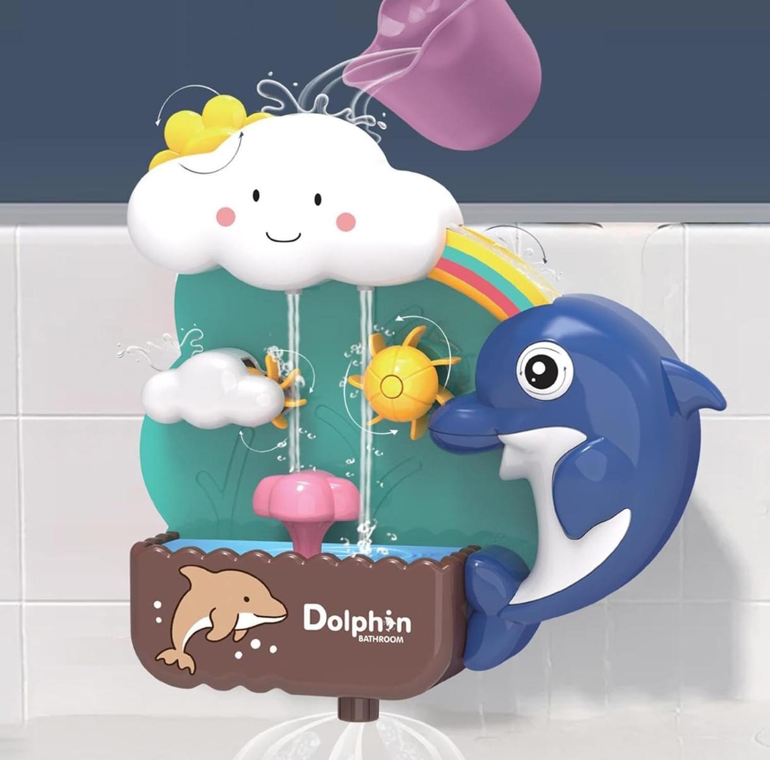 JUGUETE DE BAÑO INFANTIL INTERACTIVO CON AGUA CASCADA - DELFIN - 3
