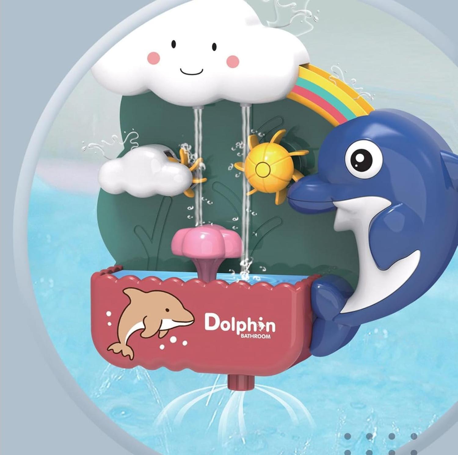 JUGUETE DE BAÑO INFANTIL INTERACTIVO CON AGUA CASCADA - DELFIN - 4