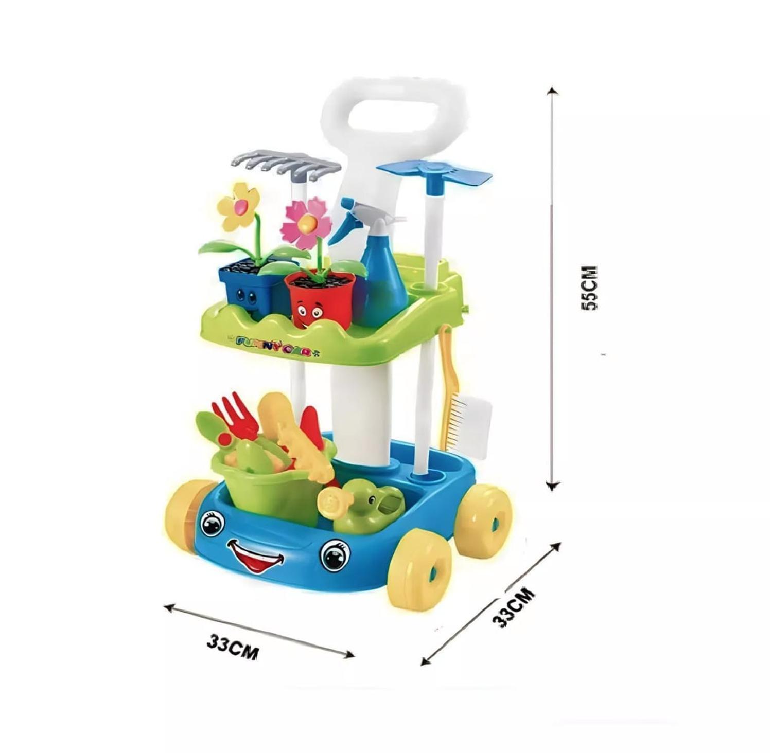 CARRITO DE JARDINERIA INFANTIL CON 13 ACCESORIOS LUZ Y SONIDOS - 2