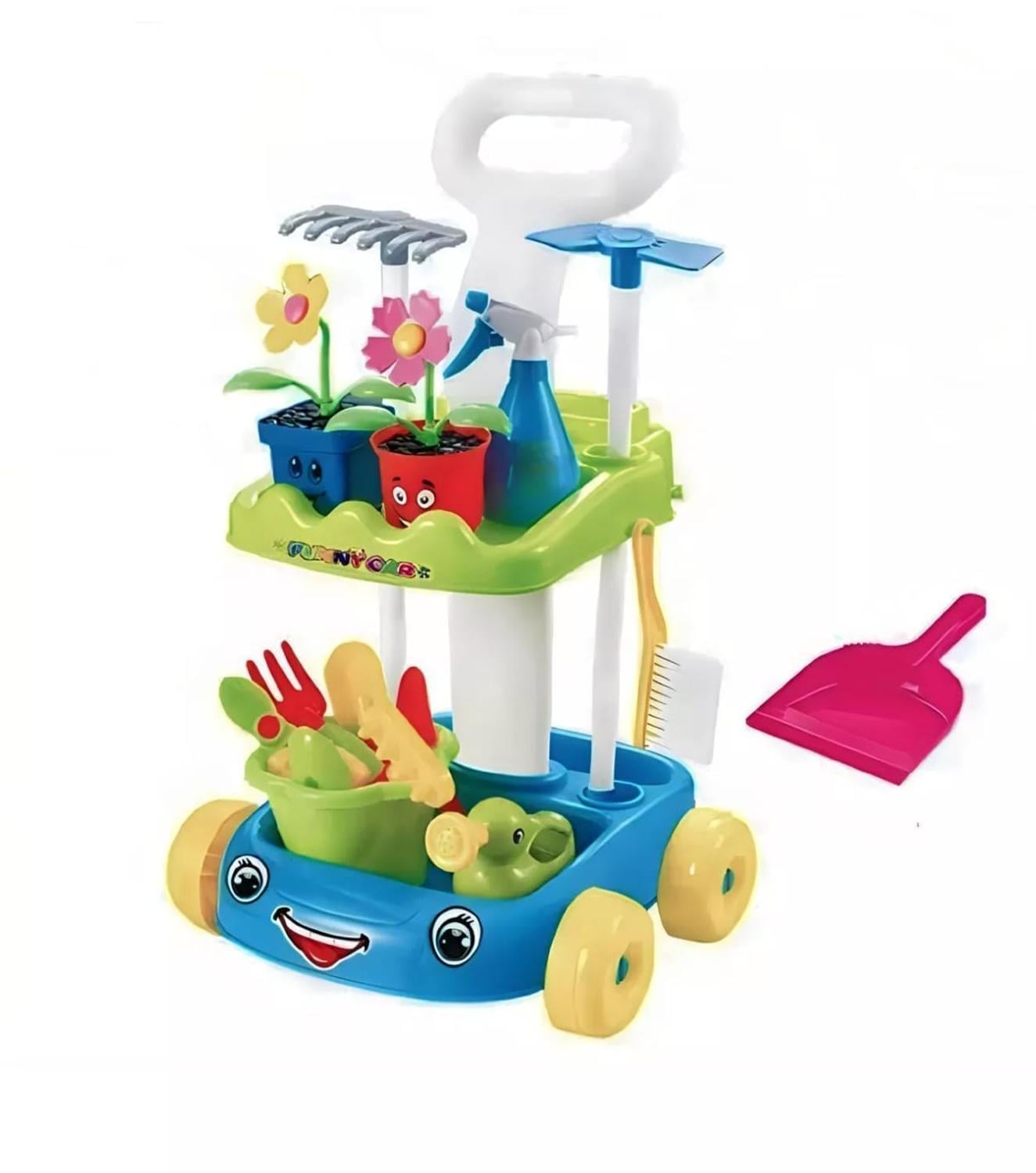 CARRITO DE JARDINERIA INFANTIL CON 13 ACCESORIOS LUZ Y SONIDOS - 3