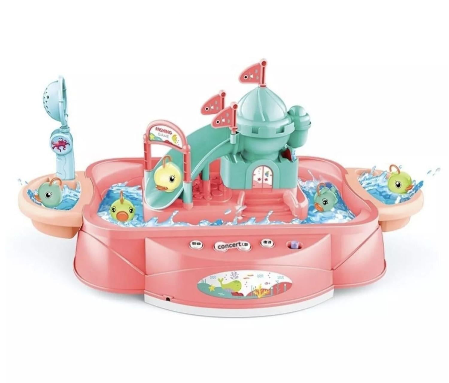 JUEGO DE PESCA INFANTIL CON AGUA Y MUSICA 3 EN 1 PARA NIÑOS - 1