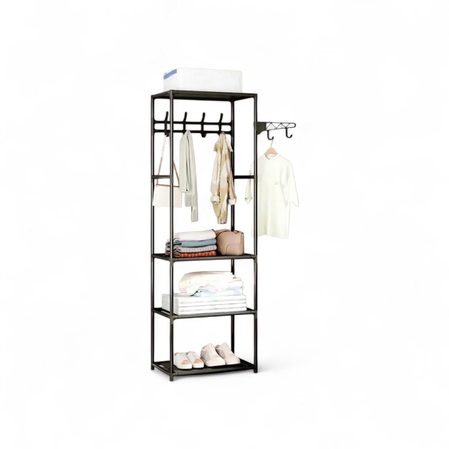 CLOSET ORGANIZADOR DE ROPA CON ESTANTES PERCHERO METALICO - 1