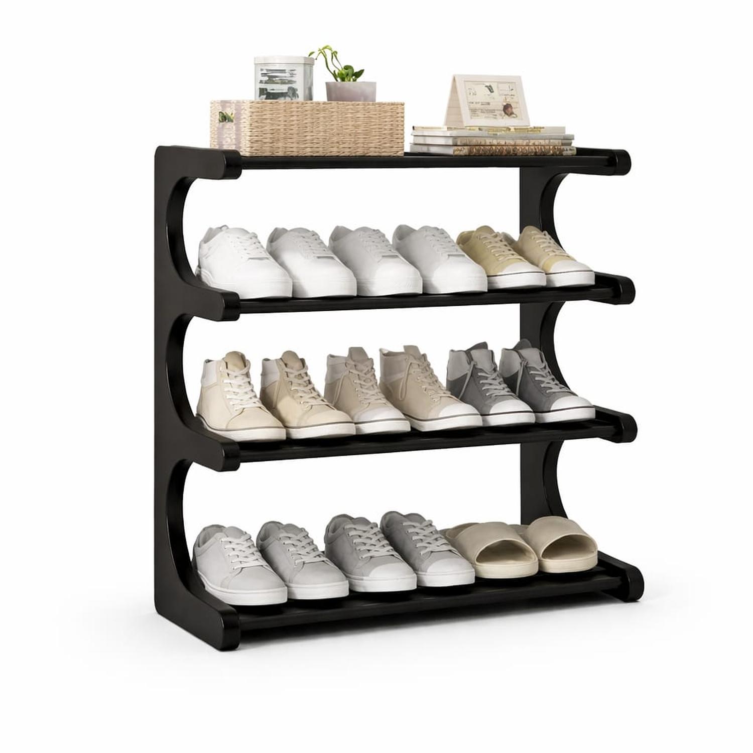 ZAPATERO ORGANIZADOR 4 NIVELES NEGRO MULTIUSOS PARA DORMITORIOS - 1