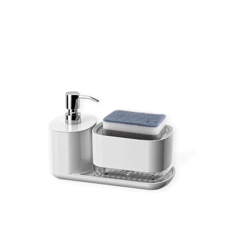 DISPENSADOR DE JABON CON PORTA ESPONJA DESMONTABLE - 1