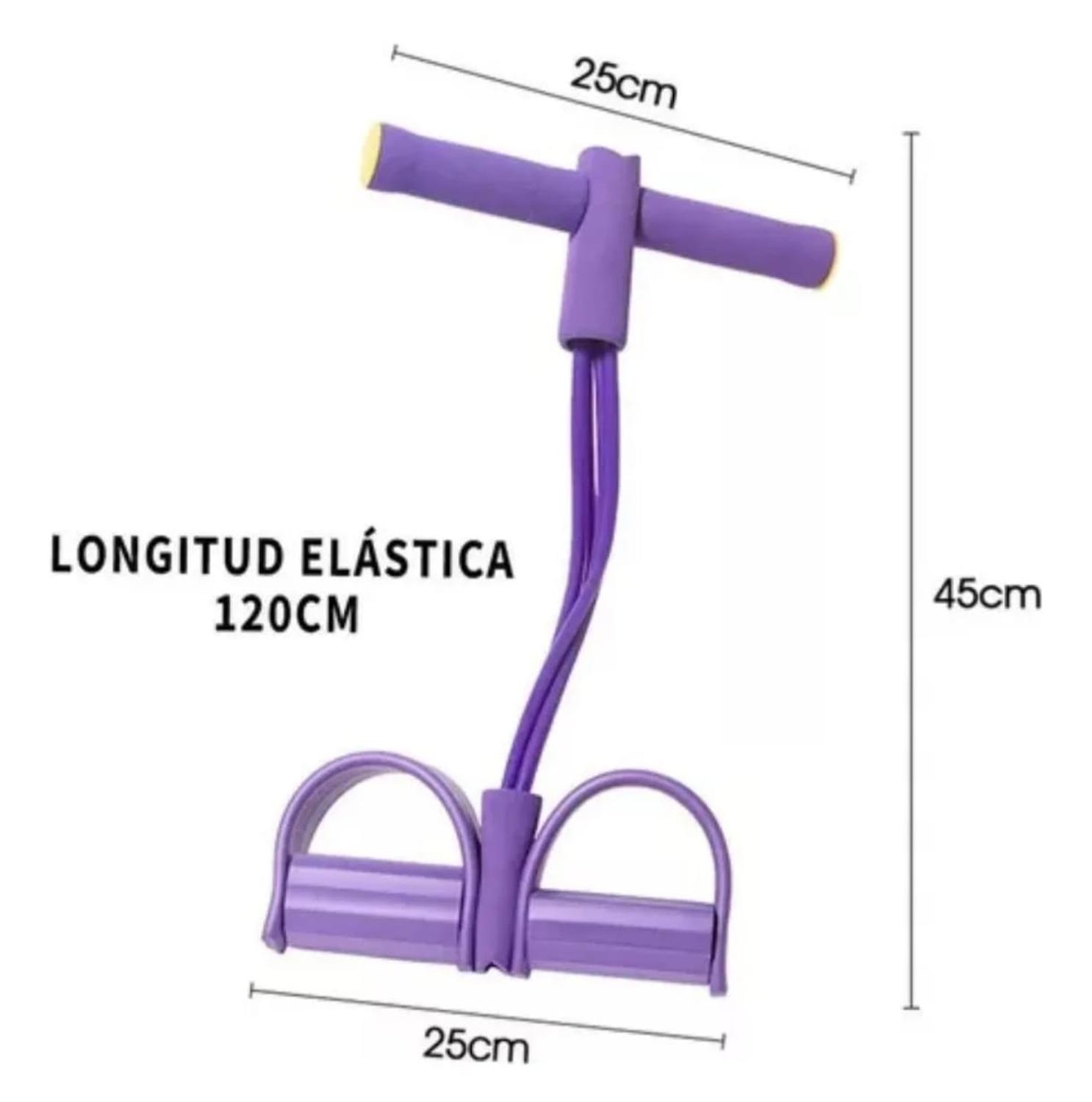 CUERDA ELASTICA DE RESISTENCIA CON PEDALES PARA EJERCICIO EN CASA - 4